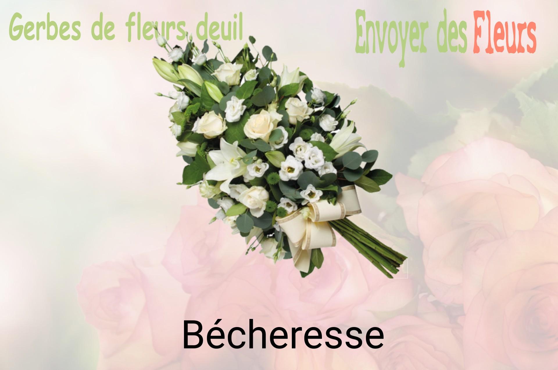 Gerbe de fleurs de deuil livrée à Bécheresse